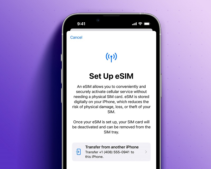 setup eSIM on iPhone