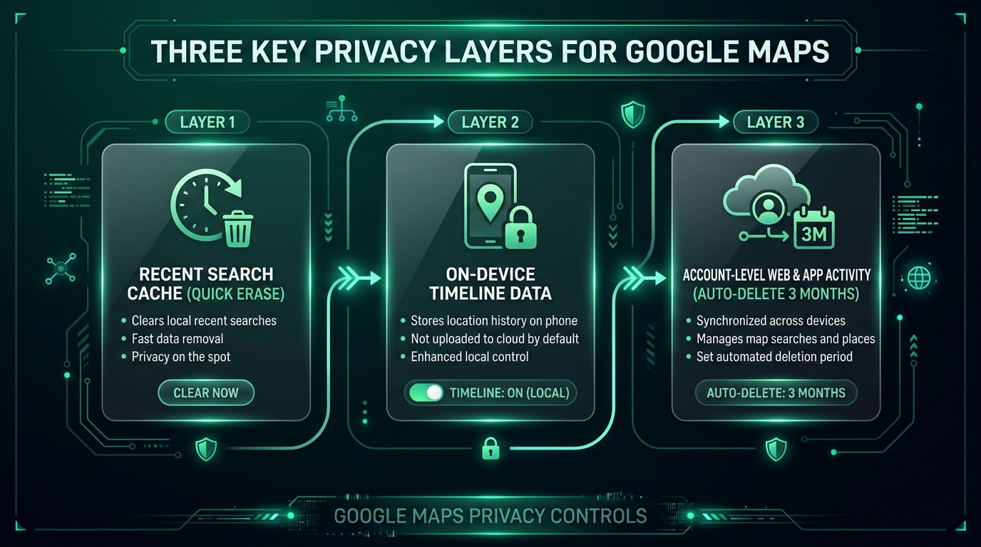 How to Clear Search History in Google Maps (iPhone, Android & Desktop) 2 Three Key Privacy Layers for Google Maps Search and Location History